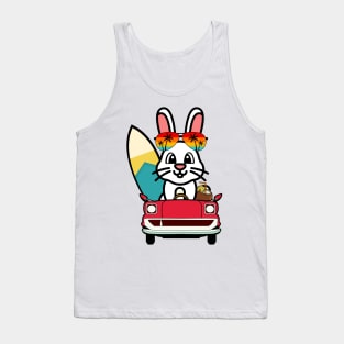 Cute bunny driving to the beach Tank Top